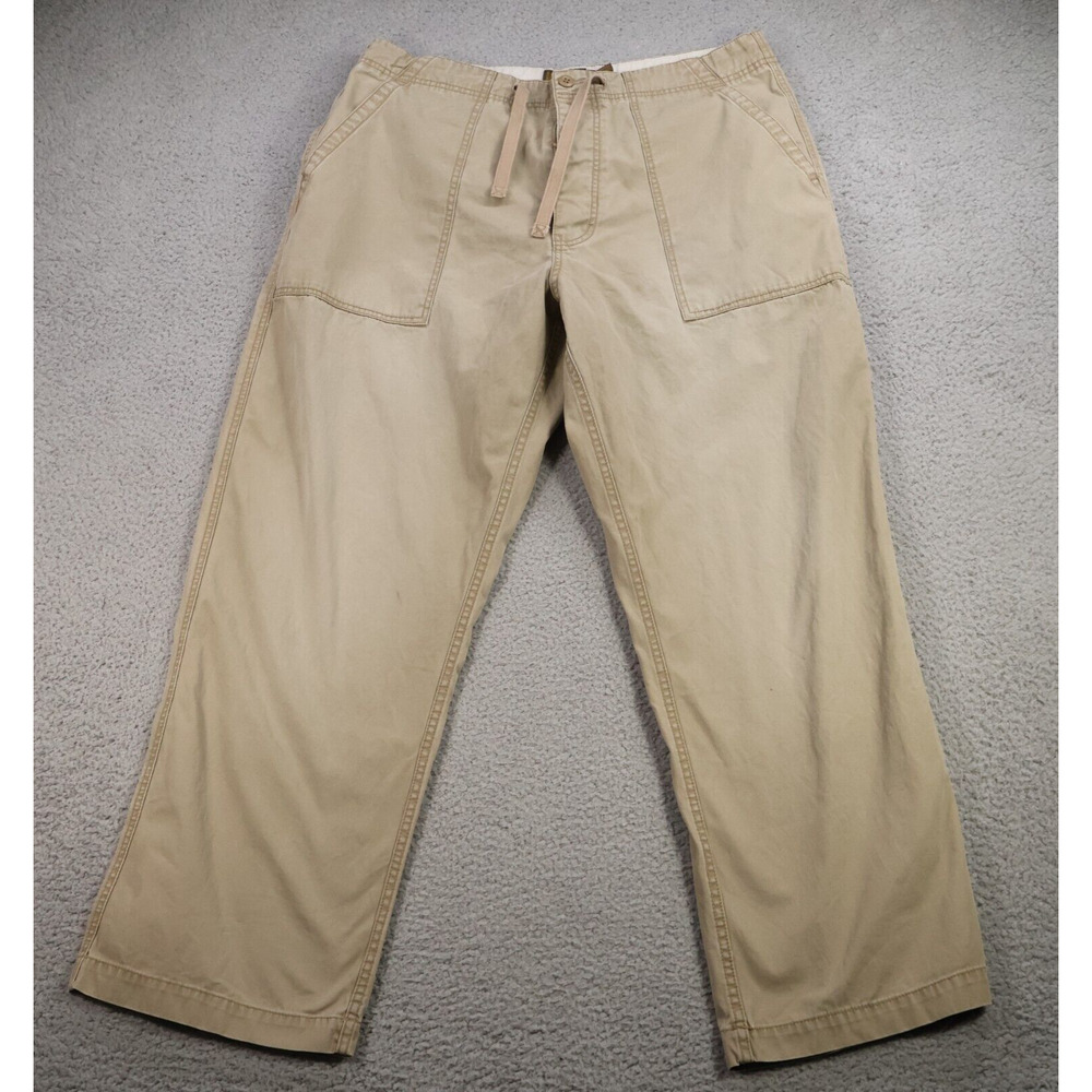 VINTAGE American Eagle Pants Mens Large Khaki Caro Baggy Wide Leg Skater Y2K